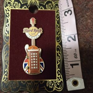 Hard Rock Cafe London Hinged Phone Booth Guitar Pin Collectors Item